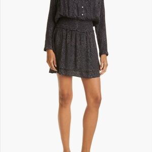 Rails Animal Print Long Sleeve V-Neck Dress